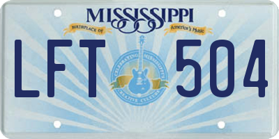 MS license plate LFT504