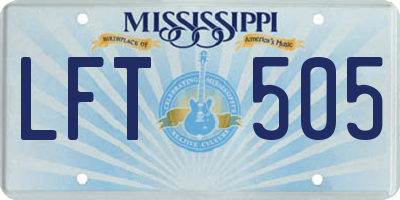 MS license plate LFT505