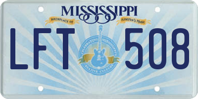 MS license plate LFT508
