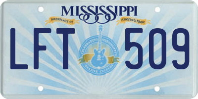 MS license plate LFT509