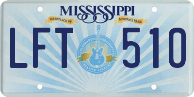 MS license plate LFT510