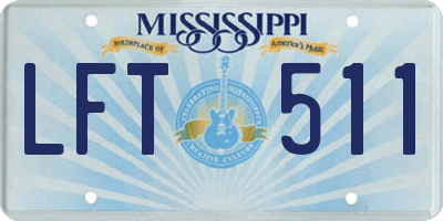 MS license plate LFT511