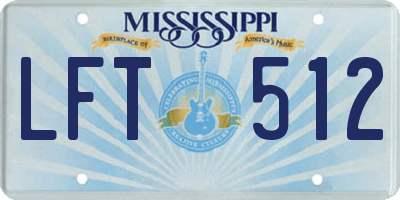 MS license plate LFT512