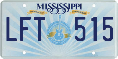 MS license plate LFT515