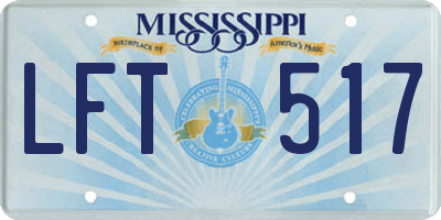 MS license plate LFT517