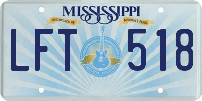 MS license plate LFT518