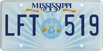 MS license plate LFT519