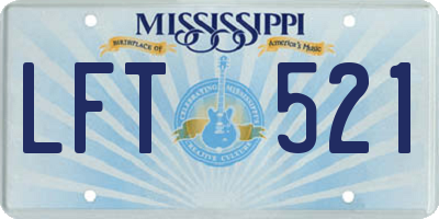 MS license plate LFT521