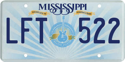 MS license plate LFT522