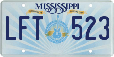 MS license plate LFT523