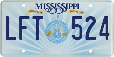 MS license plate LFT524