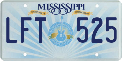 MS license plate LFT525