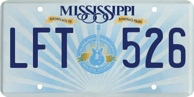 MS license plate LFT526