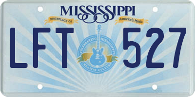 MS license plate LFT527