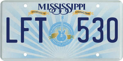 MS license plate LFT530