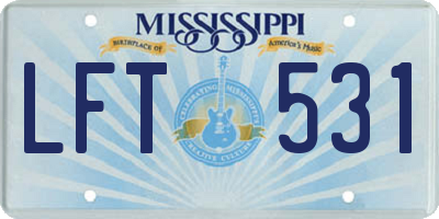 MS license plate LFT531