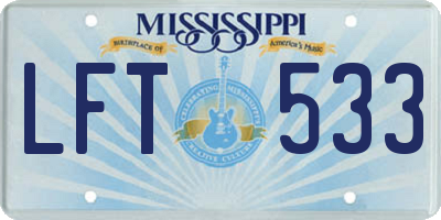 MS license plate LFT533