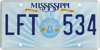 MS license plate LFT534