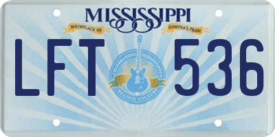 MS license plate LFT536