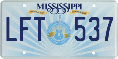MS license plate LFT537