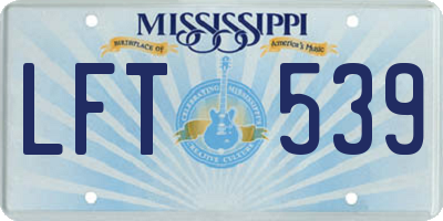 MS license plate LFT539