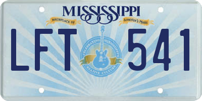 MS license plate LFT541
