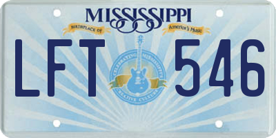MS license plate LFT546
