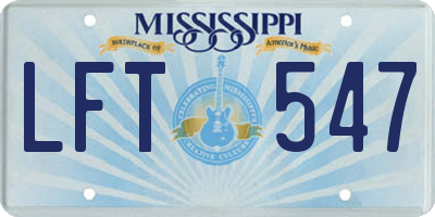 MS license plate LFT547