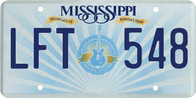 MS license plate LFT548