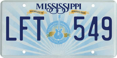 MS license plate LFT549