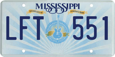 MS license plate LFT551