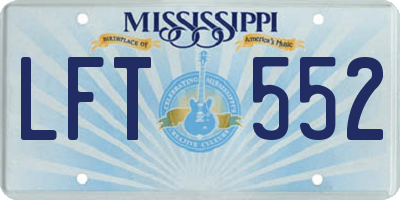 MS license plate LFT552
