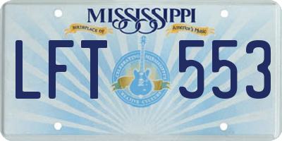 MS license plate LFT553