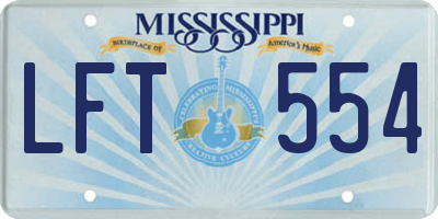 MS license plate LFT554