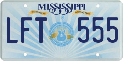 MS license plate LFT555