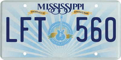 MS license plate LFT560