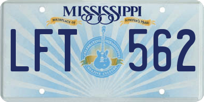 MS license plate LFT562