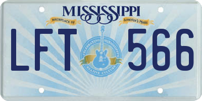 MS license plate LFT566
