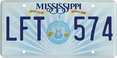 MS license plate LFT574