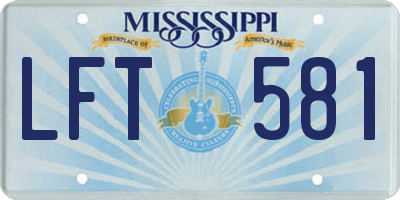 MS license plate LFT581