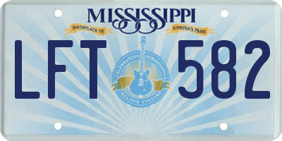 MS license plate LFT582