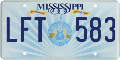 MS license plate LFT583