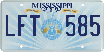MS license plate LFT585