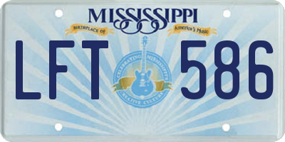 MS license plate LFT586