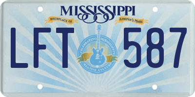 MS license plate LFT587