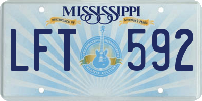 MS license plate LFT592