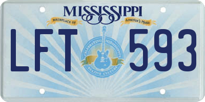 MS license plate LFT593