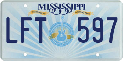 MS license plate LFT597