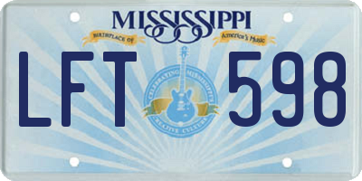 MS license plate LFT598