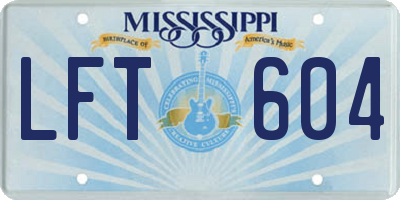 MS license plate LFT604